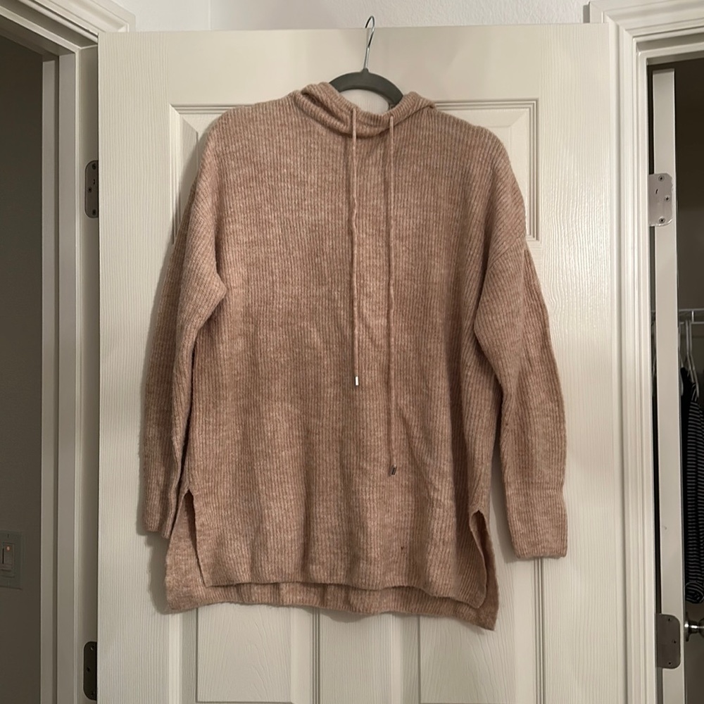 Tan Soft Hooded Sweater